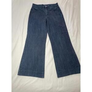NYDJ premium denim trousers wide leg high waist 8 petite